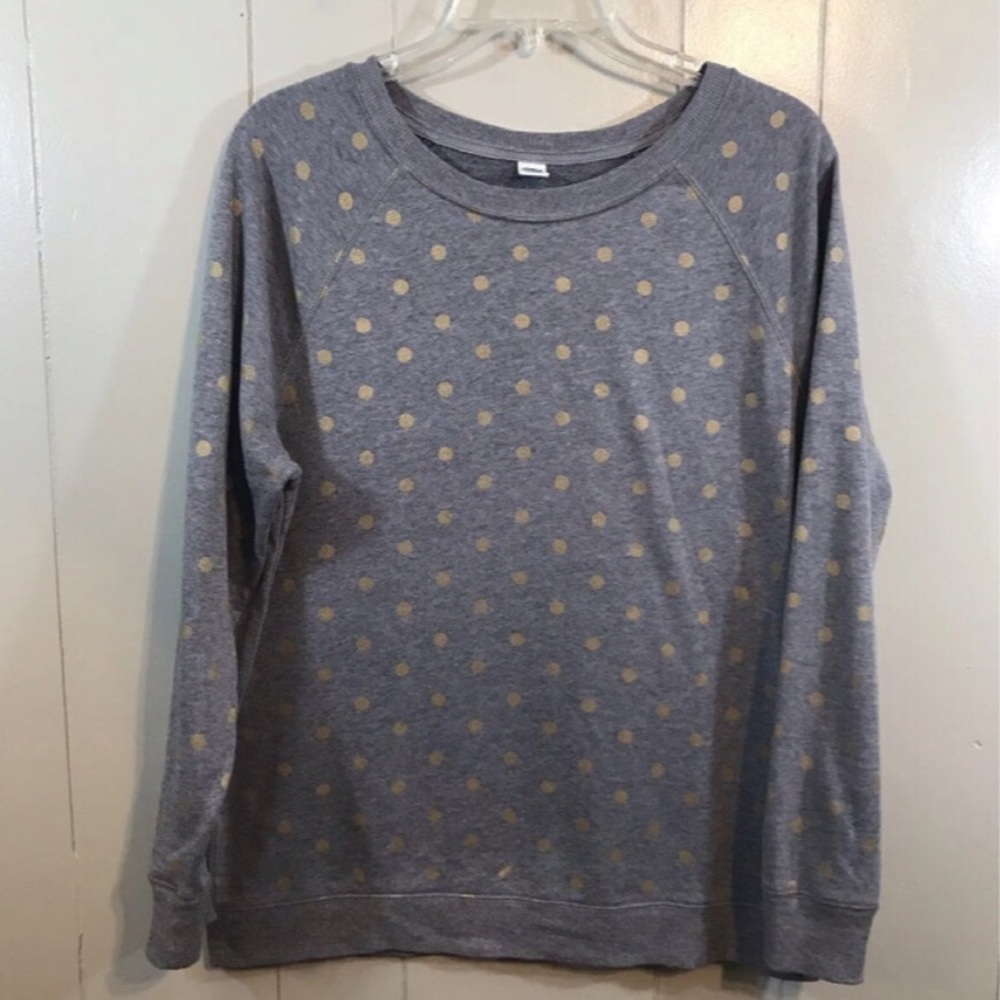 Old Navy Grey Gold French Terry Long Sleeve Sweatshirt Size M